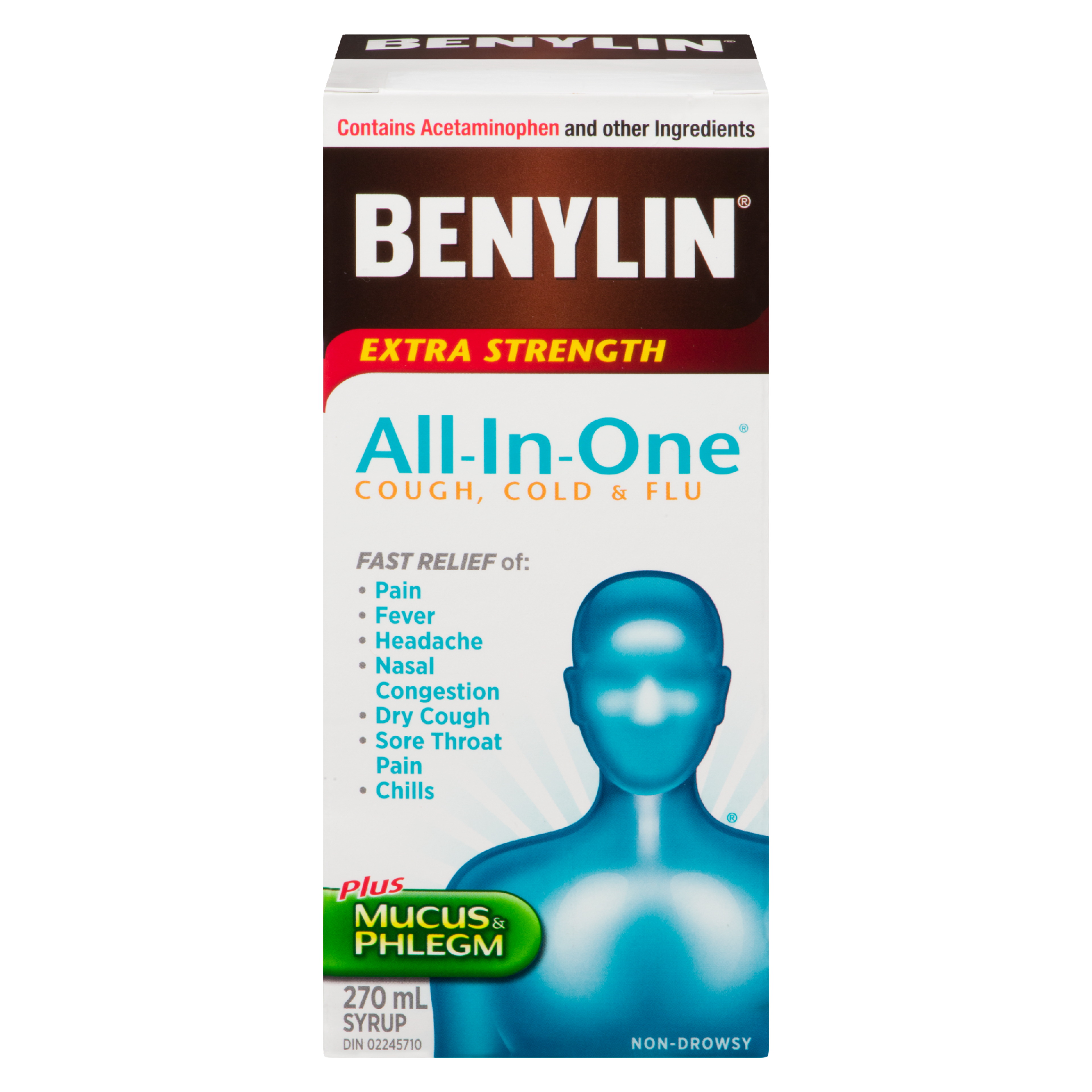 Benylin All-In-One Cough, Cold & Flu Syrup Extra Strength 270 ml