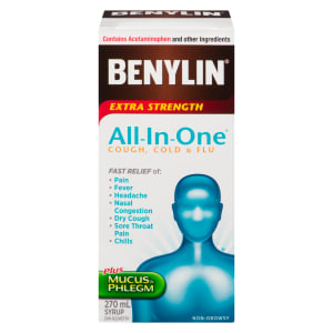 Benylin All-In-One Cough, Cold & Flu Syrup Extra Strength 270 ml