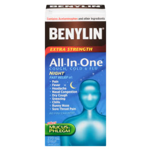 Benylin All-In-One Syrup Cough, Cold & Flu Night Extra Strength 270 ml