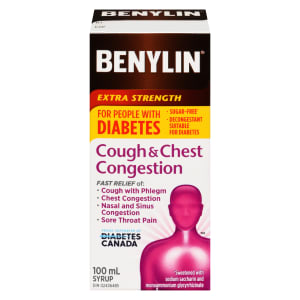 Benylin Cough & Chest Congestion Syrup Extra Strength for People with Diabetes 100 ml