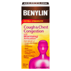 Benylin Cough & Chest Congestion Syrup Extra Strength with Warming Sensation 250 ml