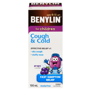 Benylin Cough & Cold Syrup Grape Flavour for Children 100 ml