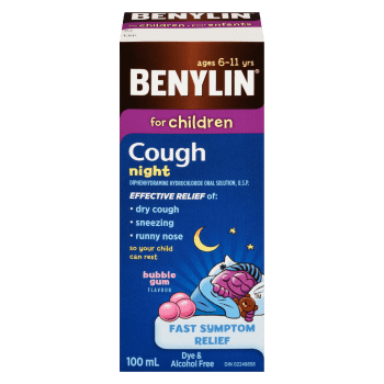 Benylin Cough Night Bubble Gum Flavour for Children 100 ml