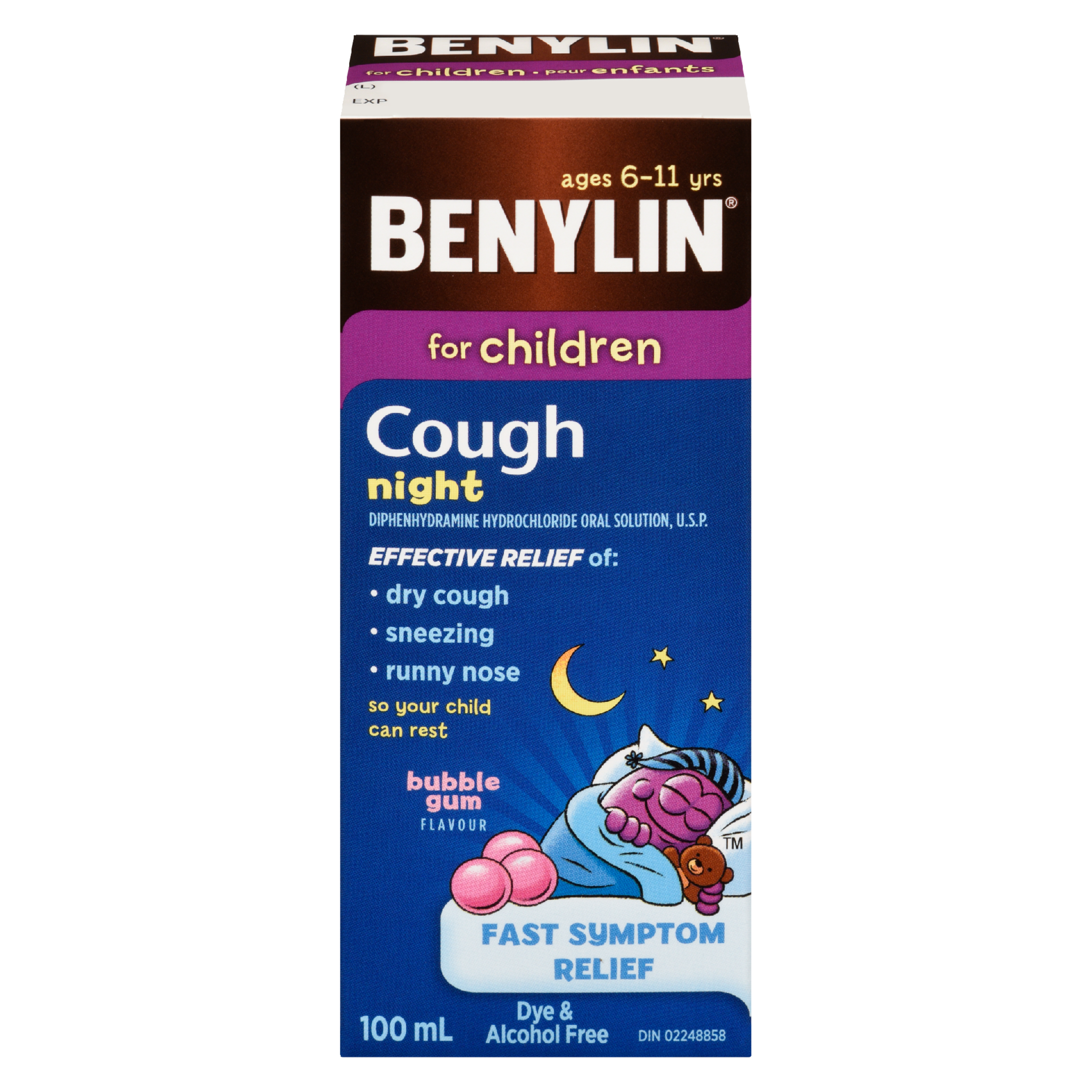 Benylin Cough Night Bubble Gum Flavour for Children 100 ml