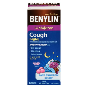 Benylin Cough Night Bubble Gum Flavour for Children 100 ml