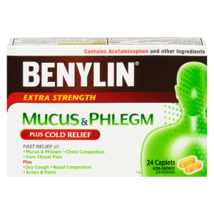 Benylin Mucus & Phlegm Plus Cold Relief Extra Strength 24 Caplets