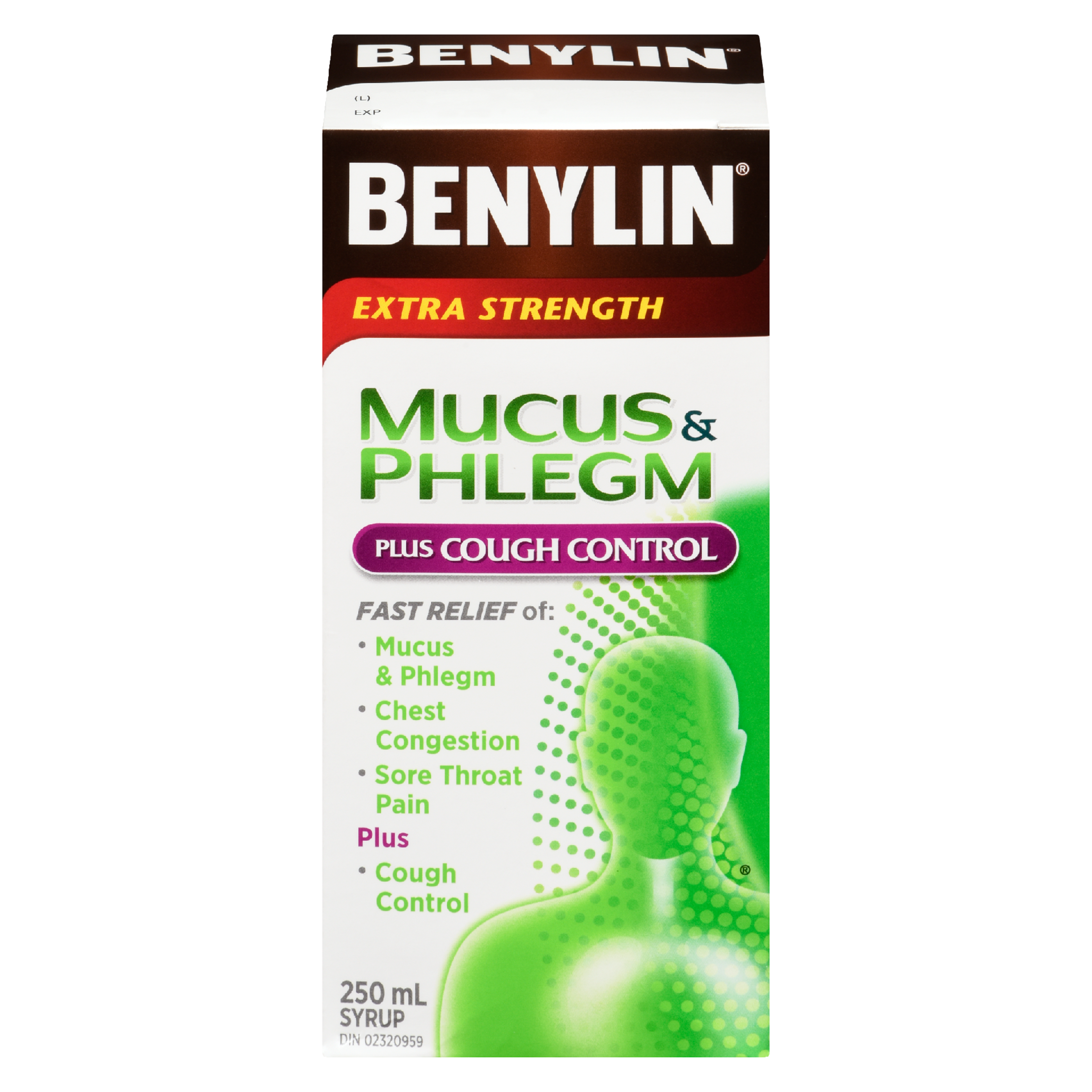Benylin Mucus & Phlegm Plus Cough Control Syrup Extra Strength 250 ml