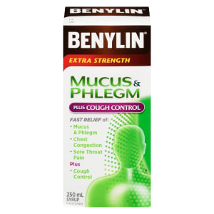 Benylin Mucus & Phlegm Plus Cough Control Syrup Extra Strength 250 ml