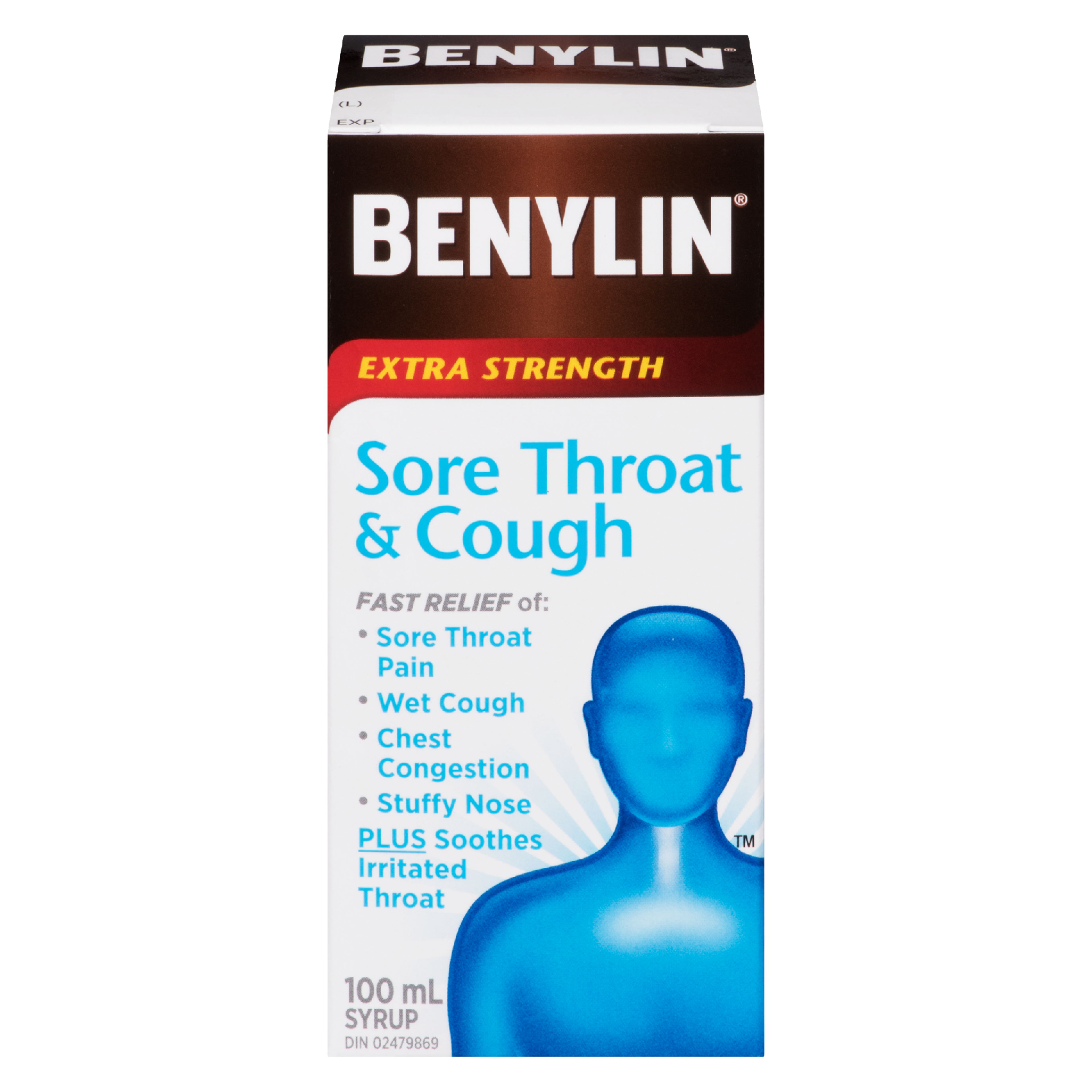 Benylin Sore Throat & Cough Syrup Extra Strength 100 ml