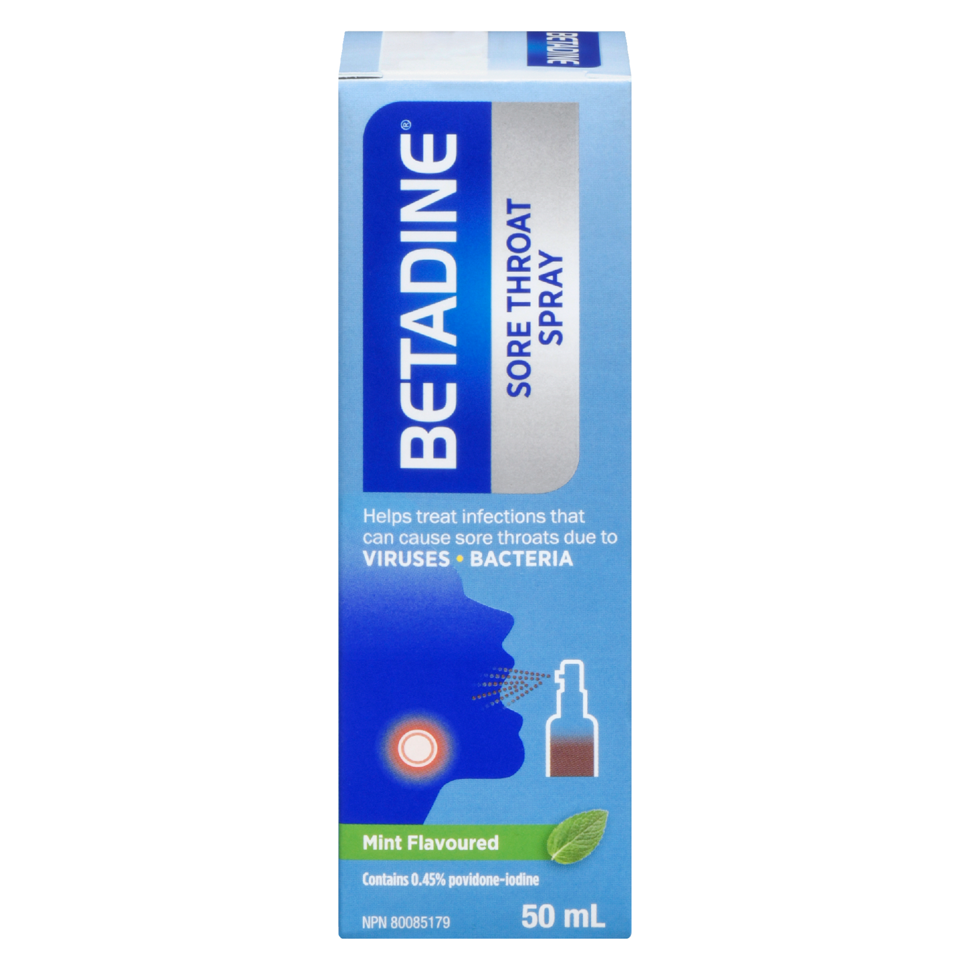 Betadine Sore Throat Spray Mint Flavoured 50 ml