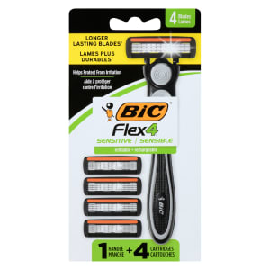 BIC Flex 4 Sensitive Refillable 4 Blades 1 Handle + 4 Cartridges