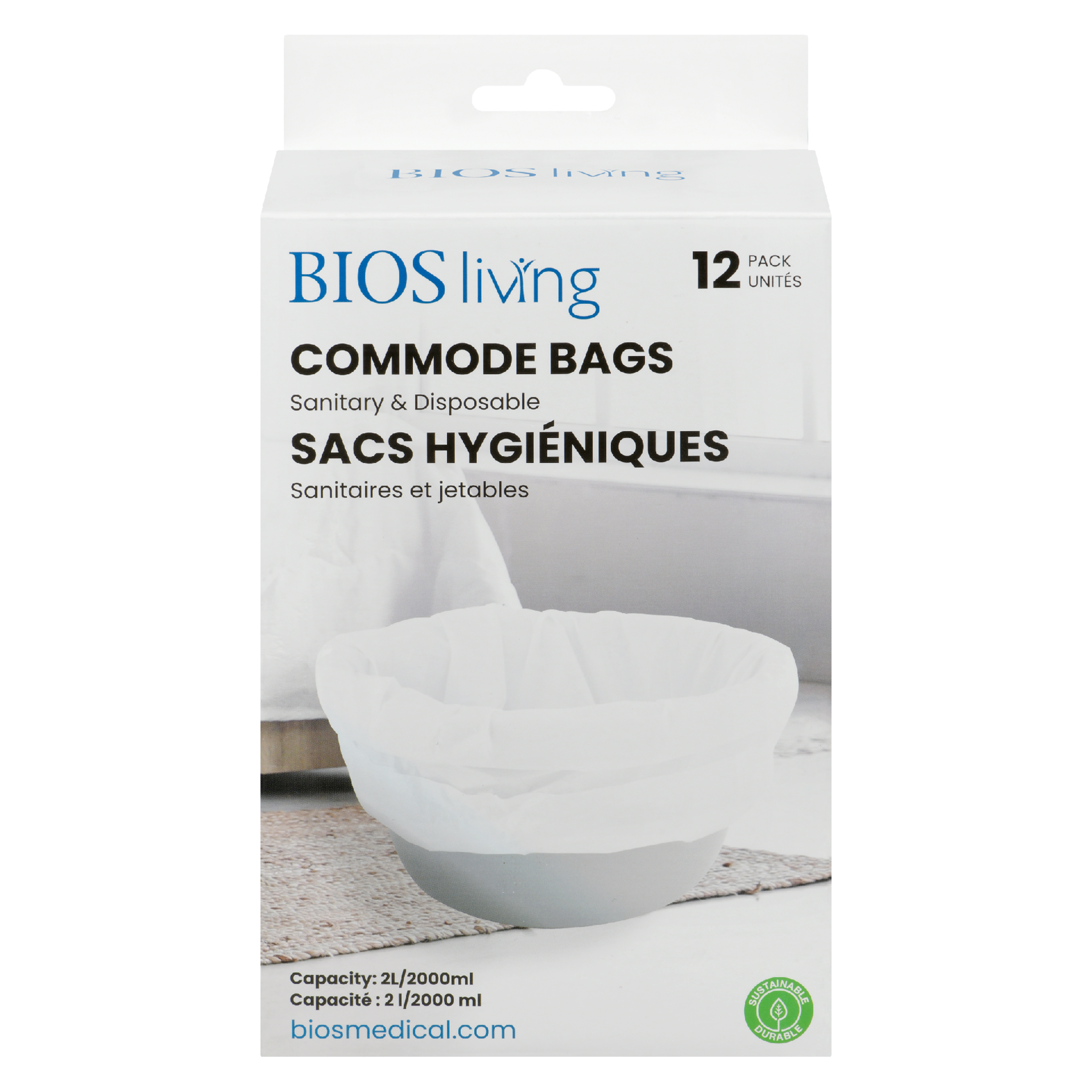 BIOS Living Commode Bags 12 Pack