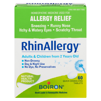 Boiron RhinAllergy Homeopathic Medicine Used for Allergy Relief Adults & Children from 2 Years Old 60 Quick Dissolving Tablets