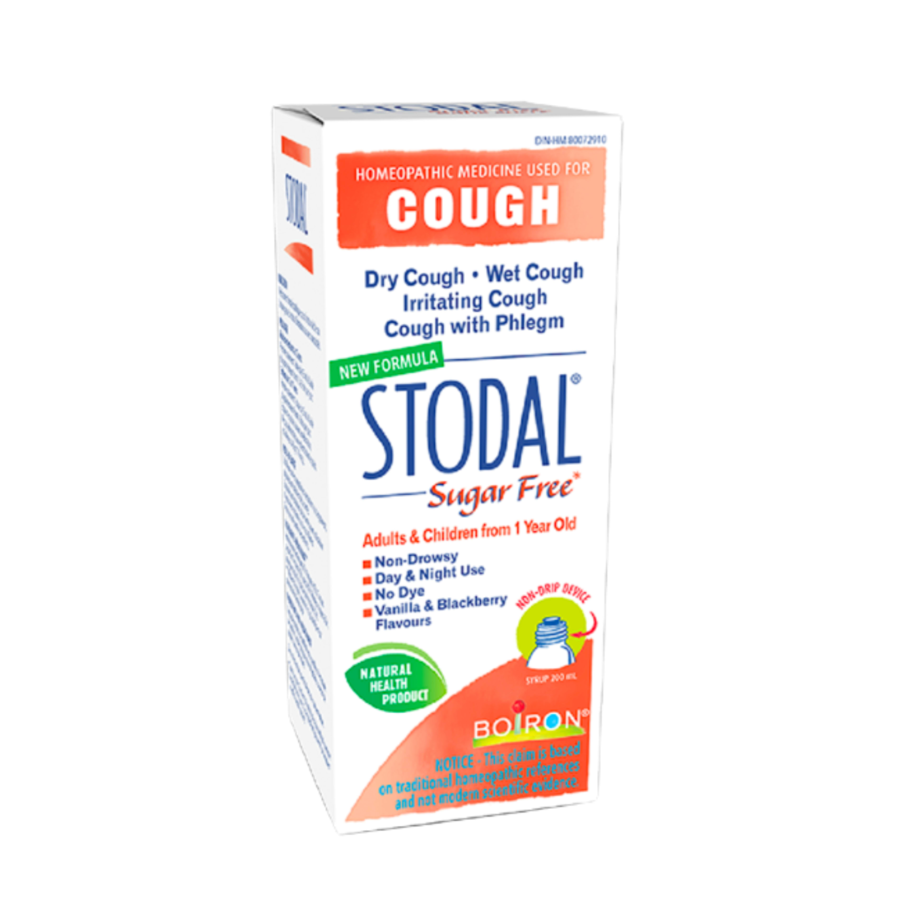Boiron Stodal Syrup Sugar Free Adults & Children from 1 Year Old 200 ml