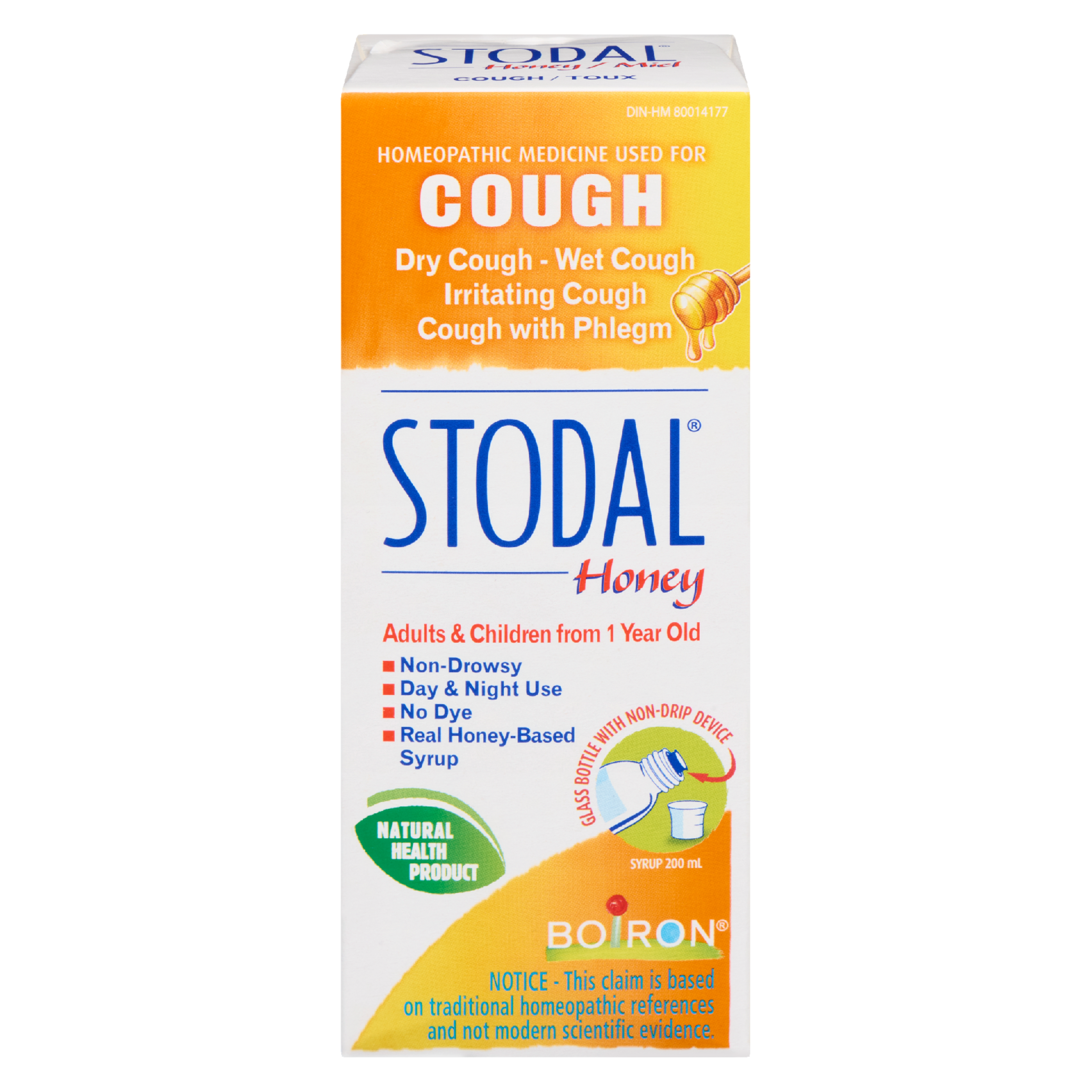 Boiron Stodal Syrup Honey Adults & Children from 1 Year Old 200 ml