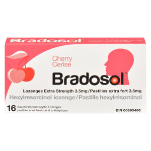 Bradosol Cherry Lozenges Extra Strength 3.5 mg 16 Anaesthetic Antiseptic Lozenges