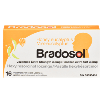 Bradosol Honey Eucalyptus Lozenges Extra Strength 3.5 mg 16 Anaesthetic Antiseptic Lozenges