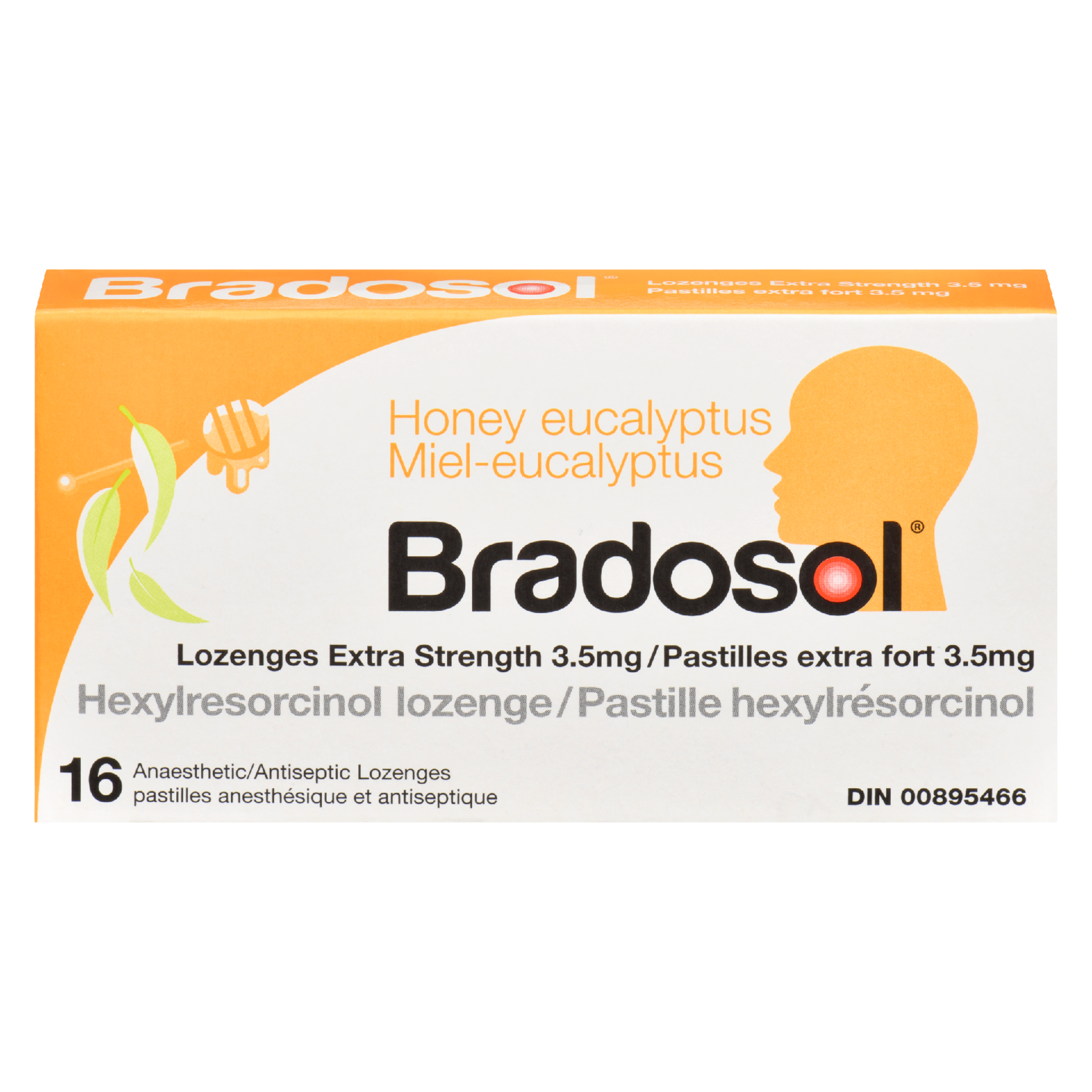 Bradosol Honey Eucalyptus Lozenges Extra Strength 3.5 mg 16 Anaesthetic Antiseptic Lozenges