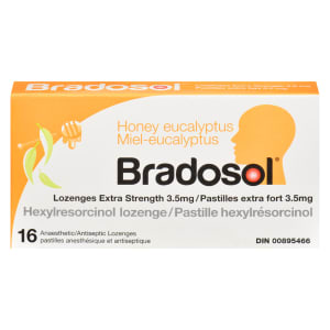 Bradosol Honey Eucalyptus Lozenges Extra Strength 3.5 mg 16 Anaesthetic Antiseptic Lozenges