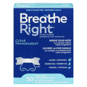 Breathe Right Nasal Strips Clear 30 Large Clear Strips