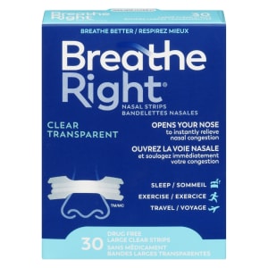 Breathe Right Nasal Strips Clear 30 Large Clear Strips