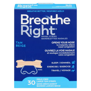 Breathe Right Nasal Strips Tan 30 Large Tan Strips