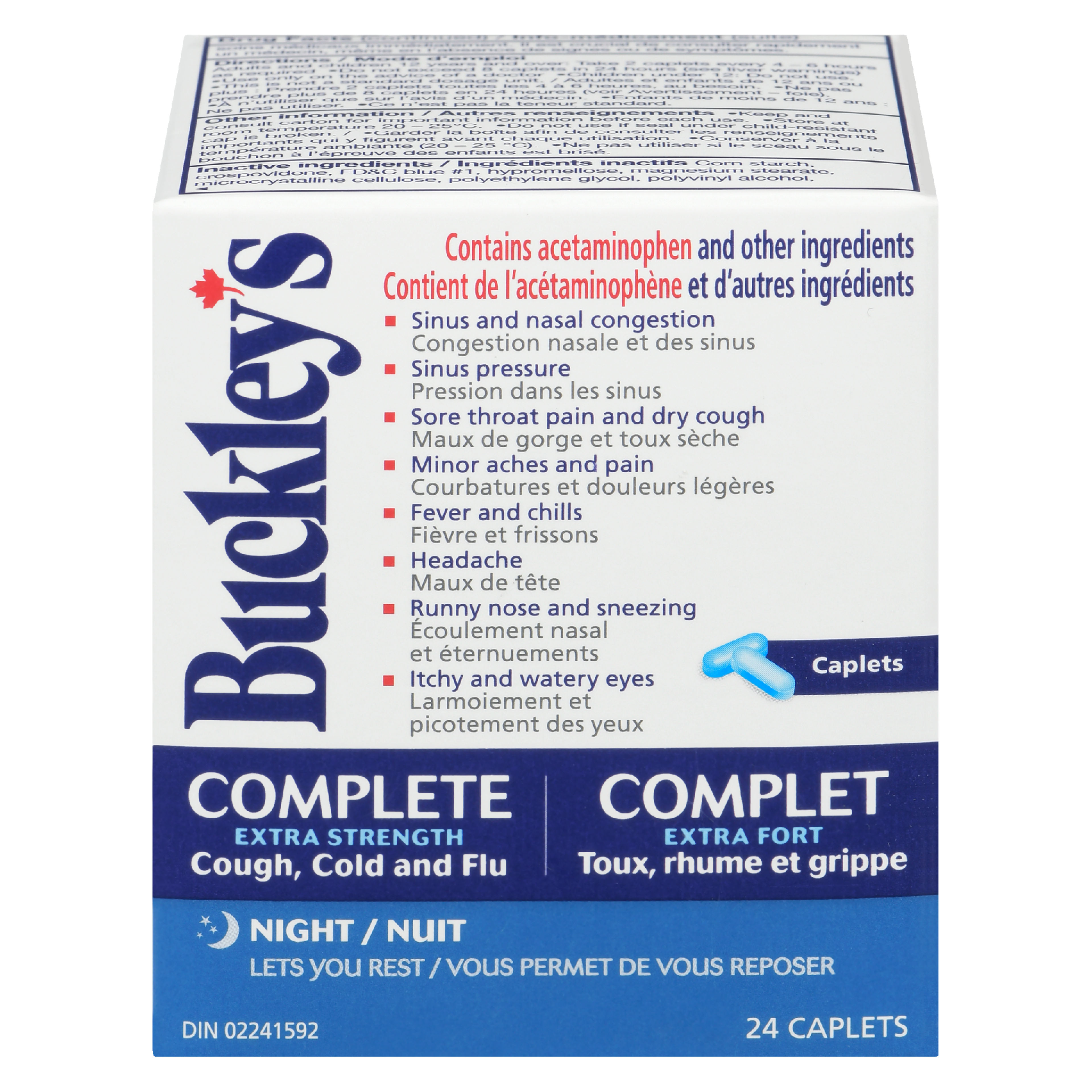 Buckley's Complete Extra-Strength Cough, Cold & Flu Night 24 Caplets