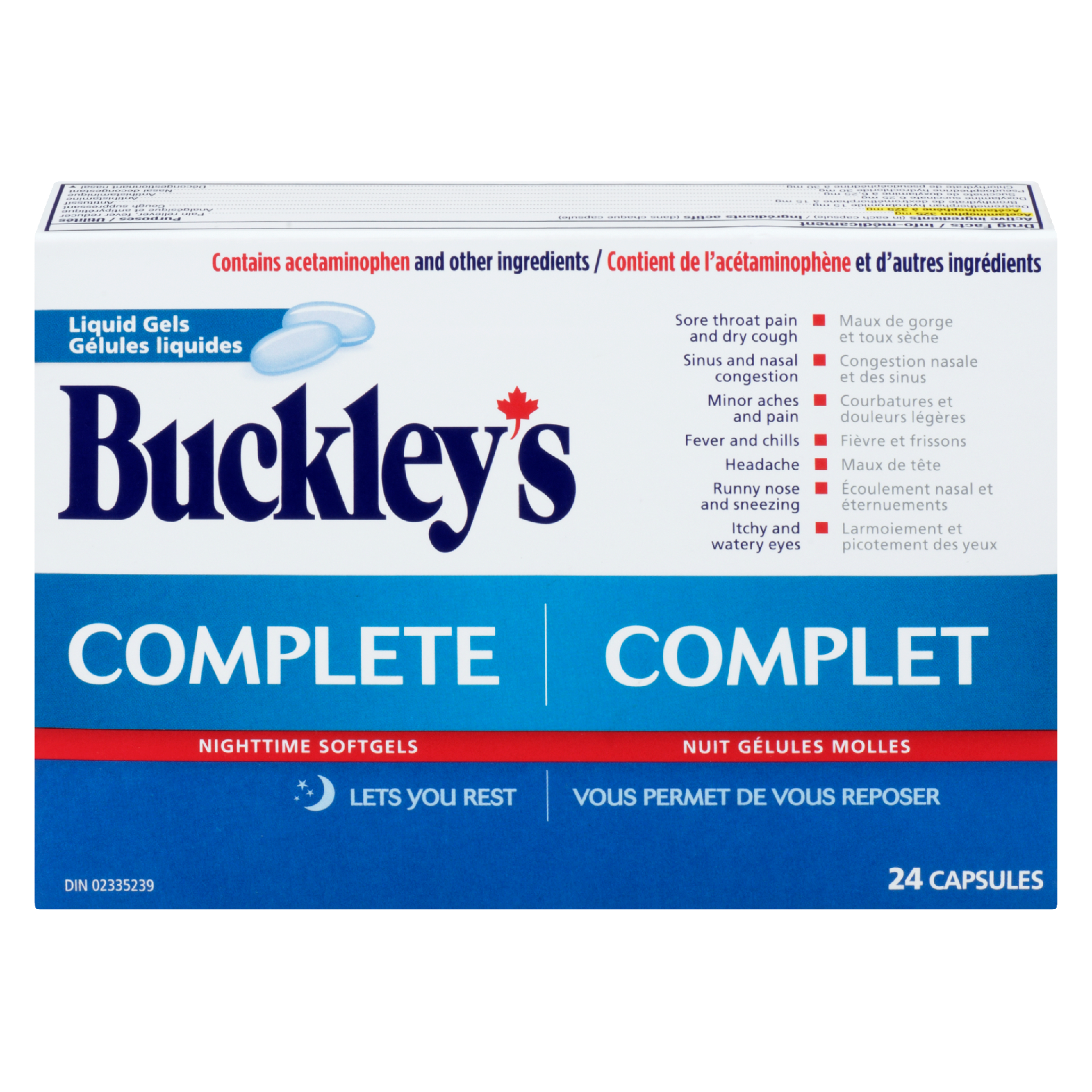 Buckley's Complete Liquid Gels Nighttime Softgels 24 Capsules