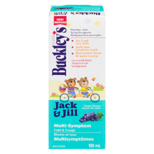 Buckley's Jack & Jill Syrup for Ages 6+ Daytime Multi-Symptom Cold & Cough Grape Flavour 100 ml