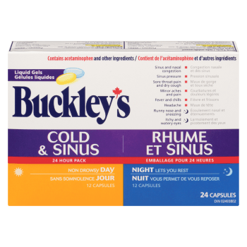 Buckley's Liquid Gels Cold & Sinus 24 Hour Pack Day Night 24 Capsules