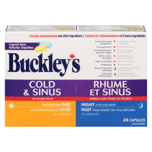 Buckley's Liquid Gels Cold & Sinus 24 Hour Pack Day Night 24 Capsules