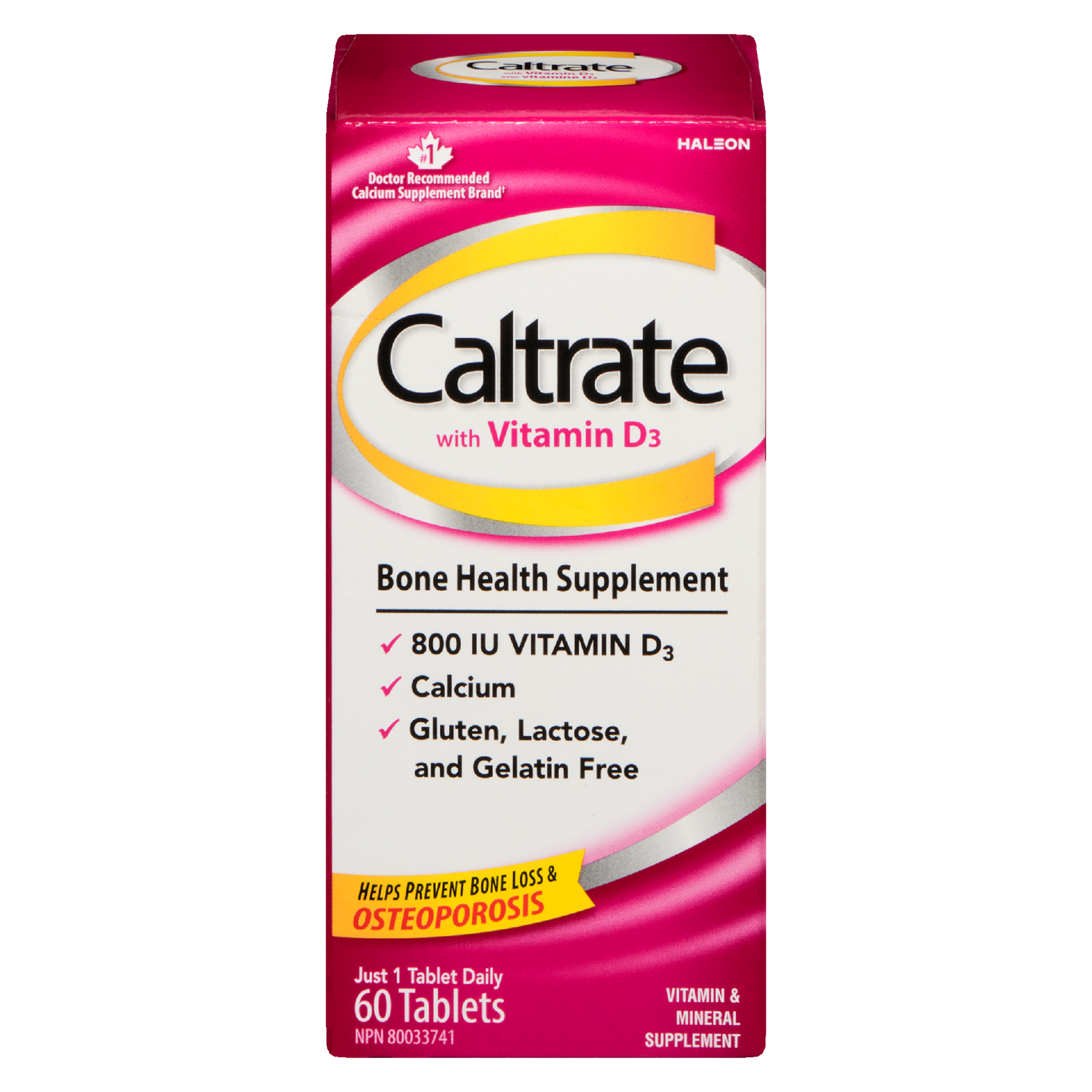 Caltrate Bone Health Supplement with Vitamin D₃ 60 Tablets