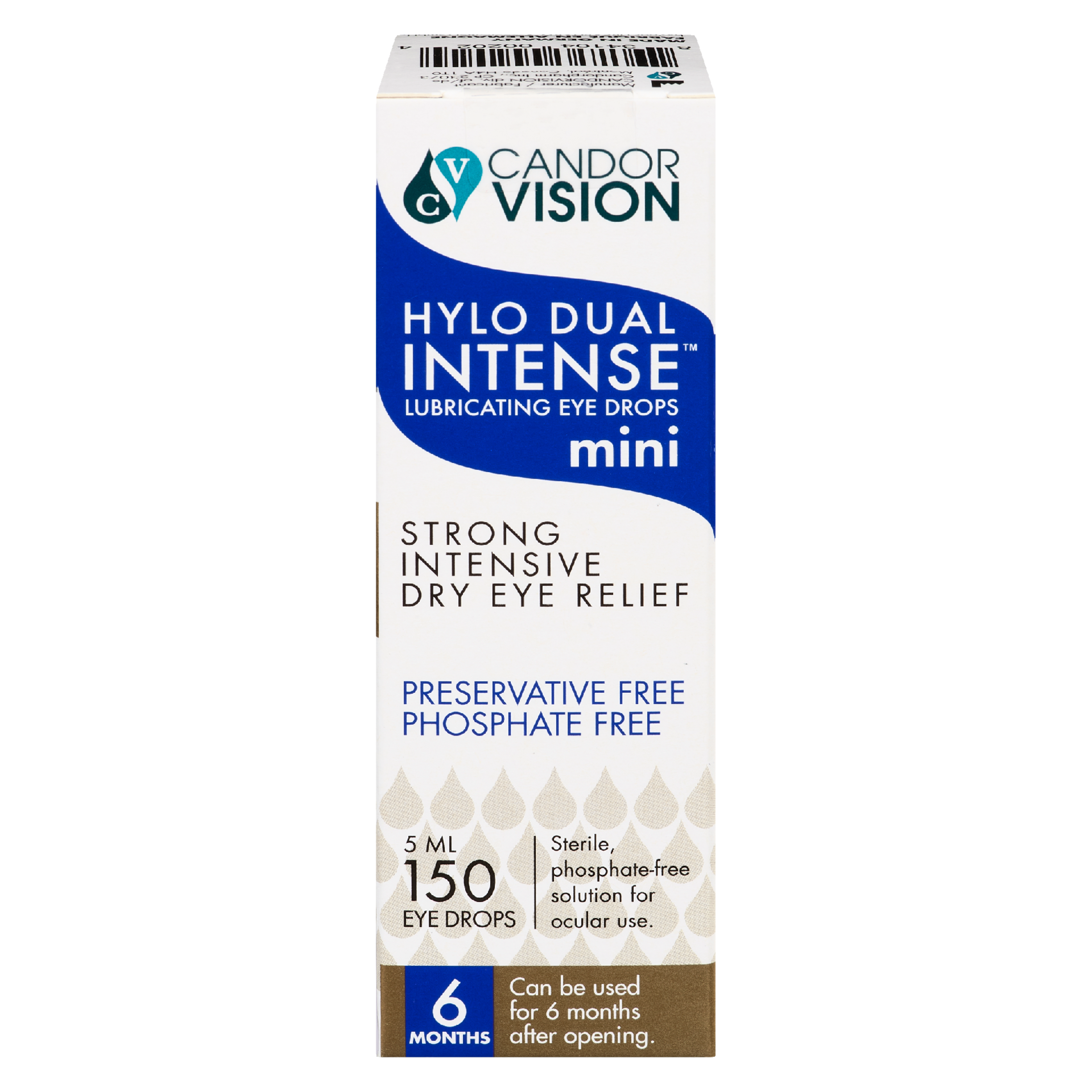 CandorVision Hylo Dual Intense Lubricating Eye Drops Mini 150 Eye Drops 5 ml