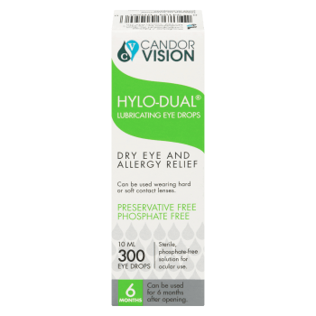 CandorVision Hylo-Dual Lubricating Eye Drops 300 Eye Drops 10 ml