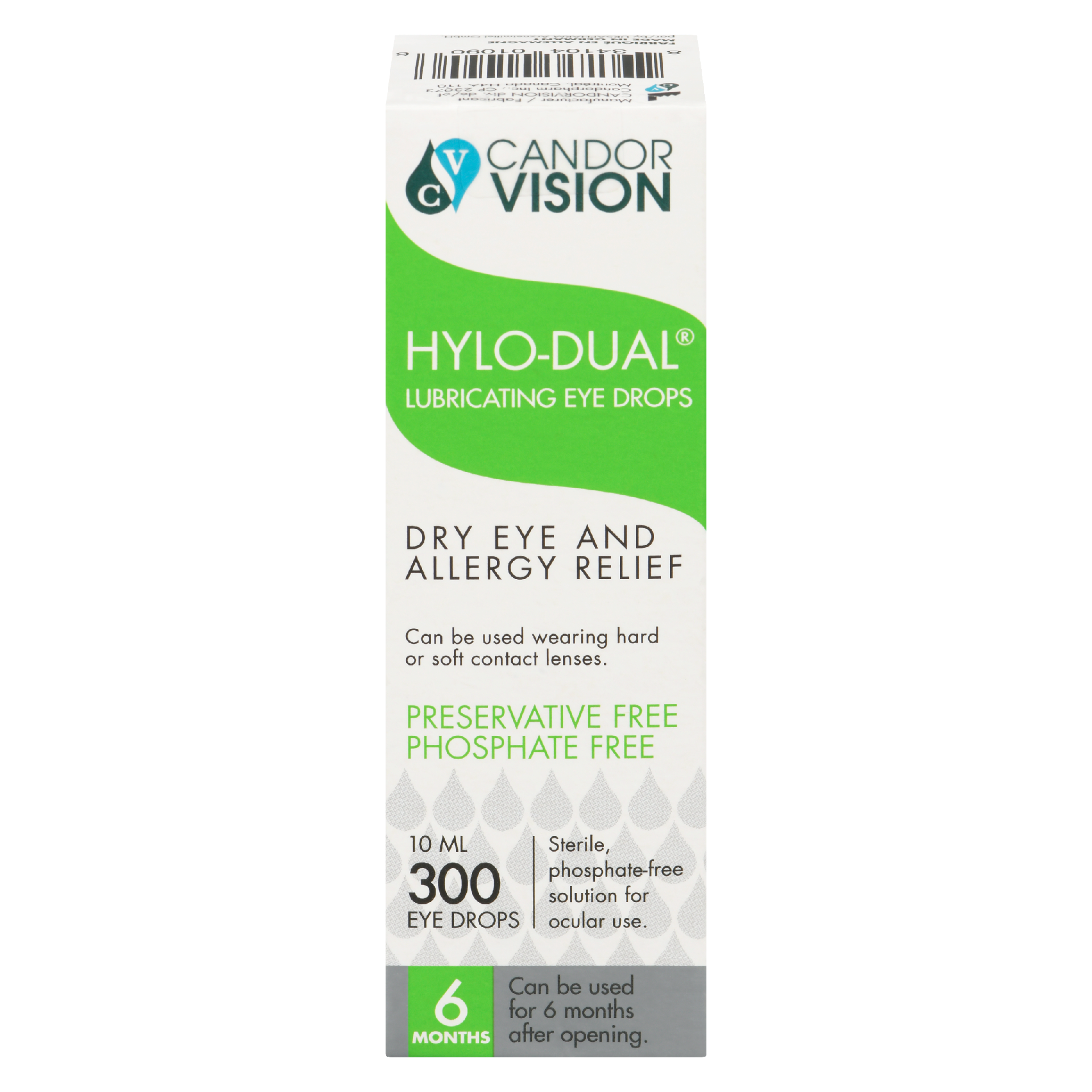 CandorVision Hylo-Dual Lubricating Eye Drops 300 Eye Drops 10 ml