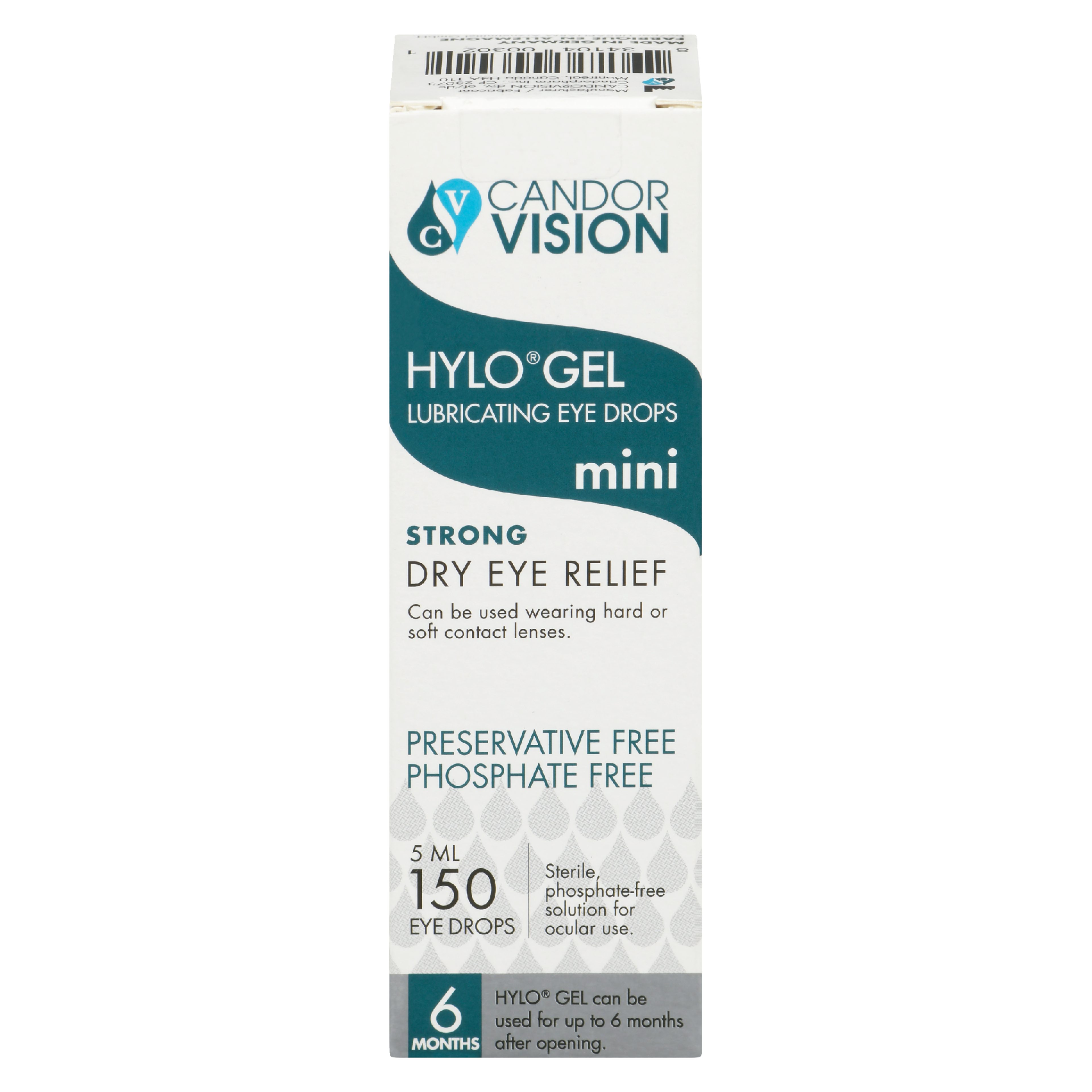 CandorVision Hylo Gel Lubricating Eye Drops Mini 150 Eye Drops 5 ml