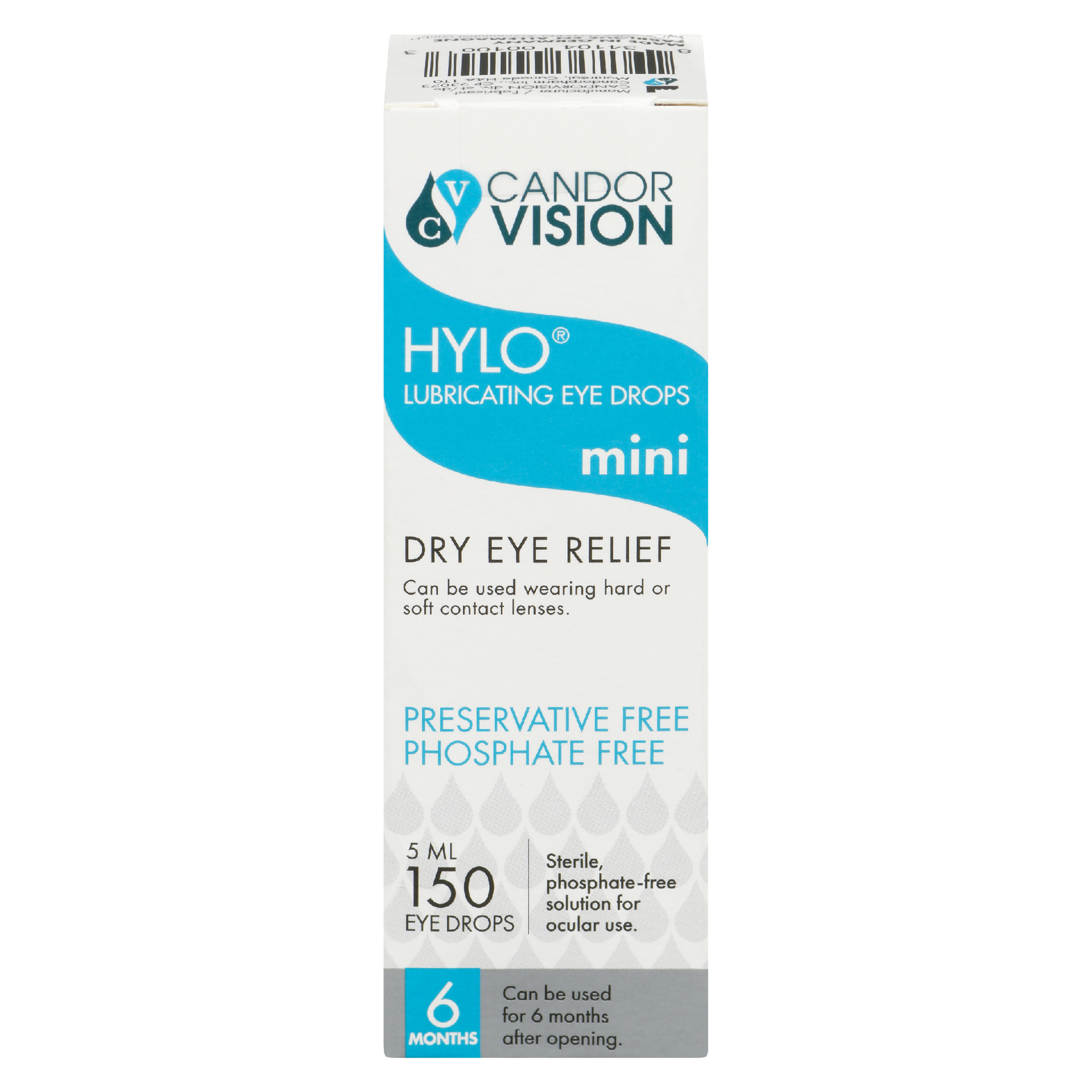 CandorVision Hylo Lubricating Eye Drops Mini 150 Eye Drops 5 ml