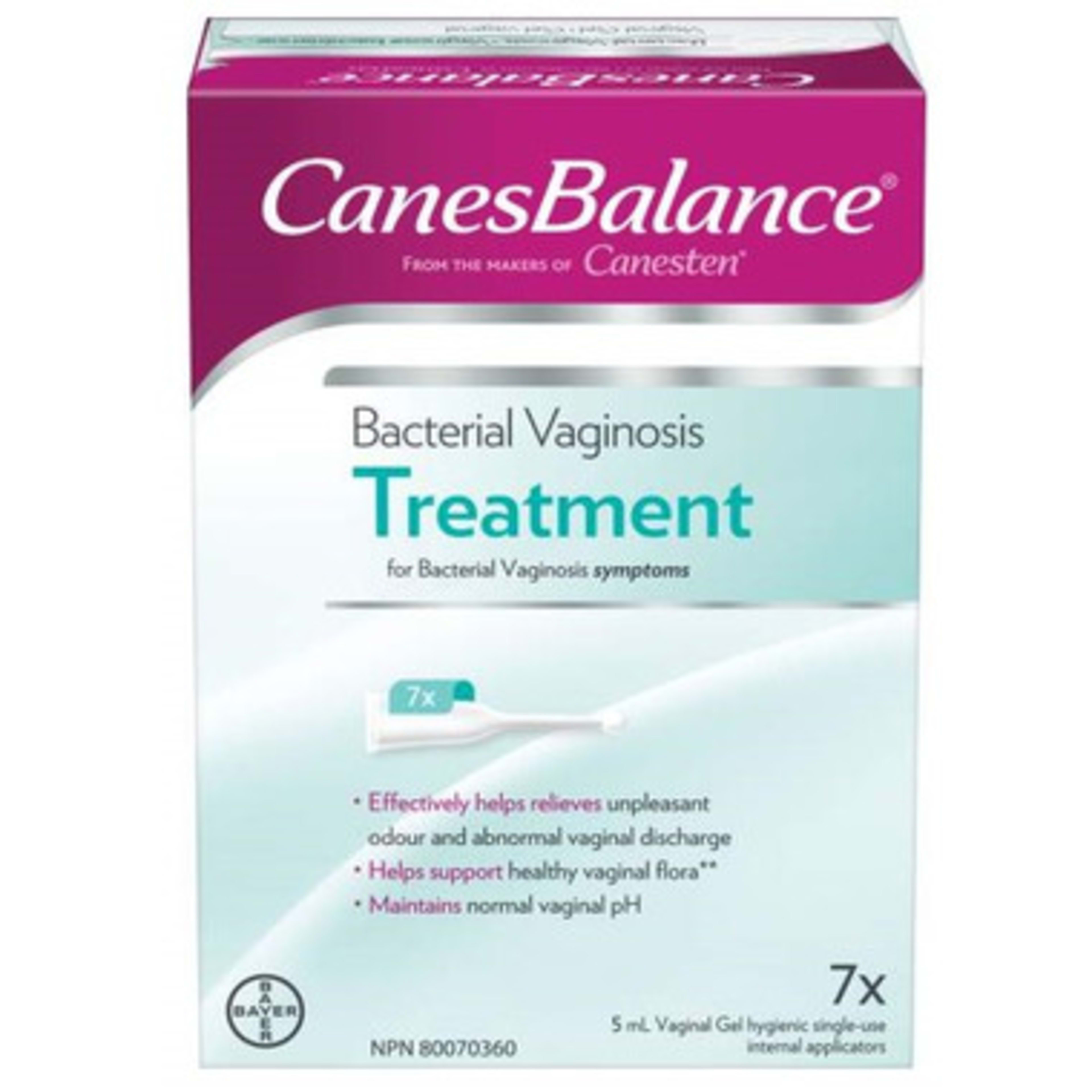 CanesBalance Bacterial Vaginosis Treatment 7x 5 ml Vaginal Gel Hygienic Single-Use Internal Applicators