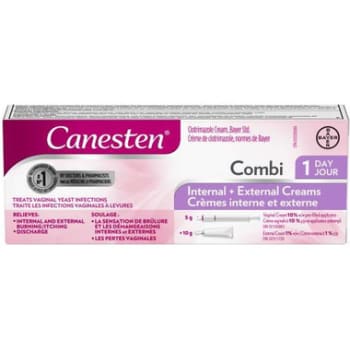 Canesten 1 Day Vaginal Cream Treatment Combi Pak with External Cream