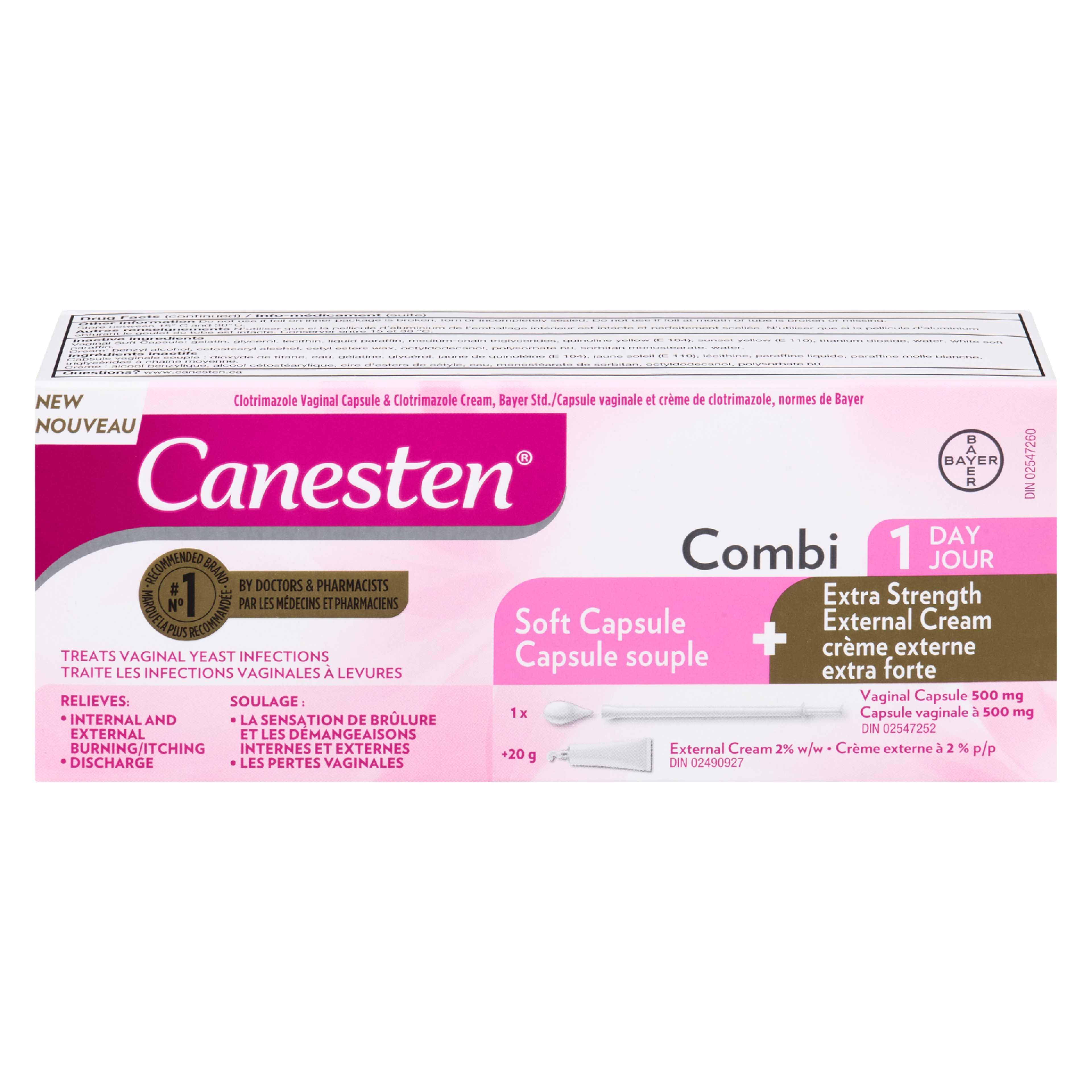 Canesten Soft Capsule + Extra Strength External Cream Combi 1 Day