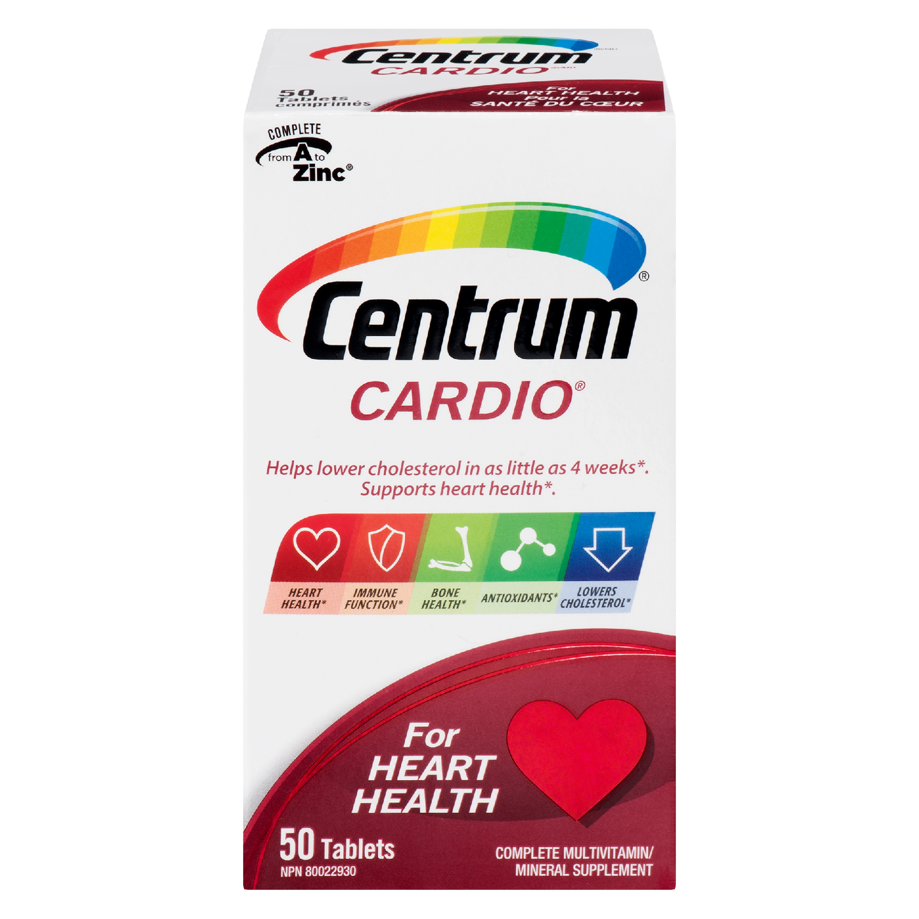 Centrum Cardio Complete Multivitamin/Mineral Supplement 50 Tablets