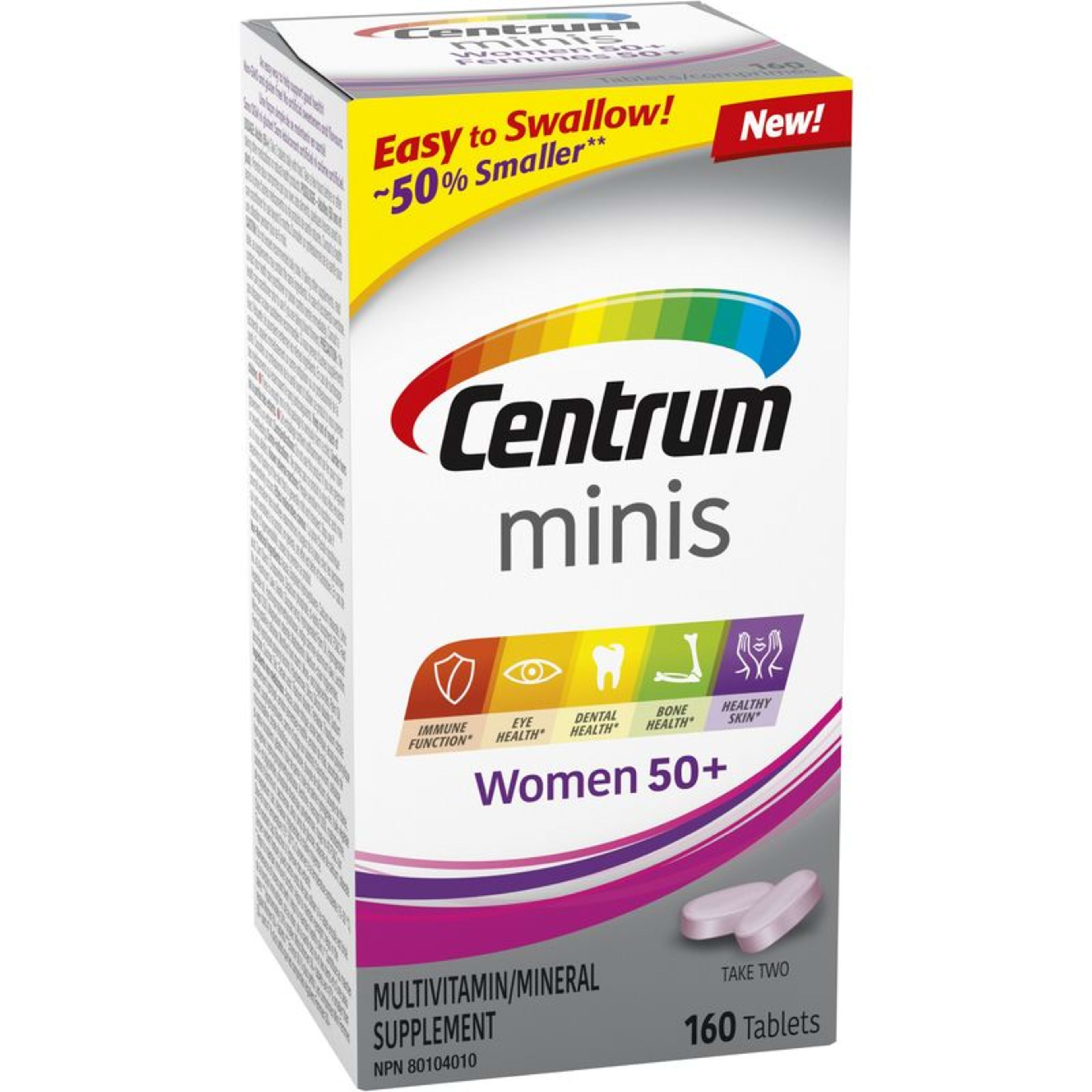 Centrum Multivitamin/Multimineral Supplement Minis Women 50+ 160 Tablets