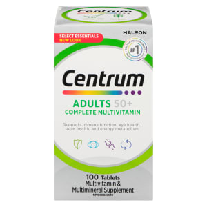 Centrum Multivitamin & Multimineral Supplement Select Essentials Adults 50+ 100 Tablets