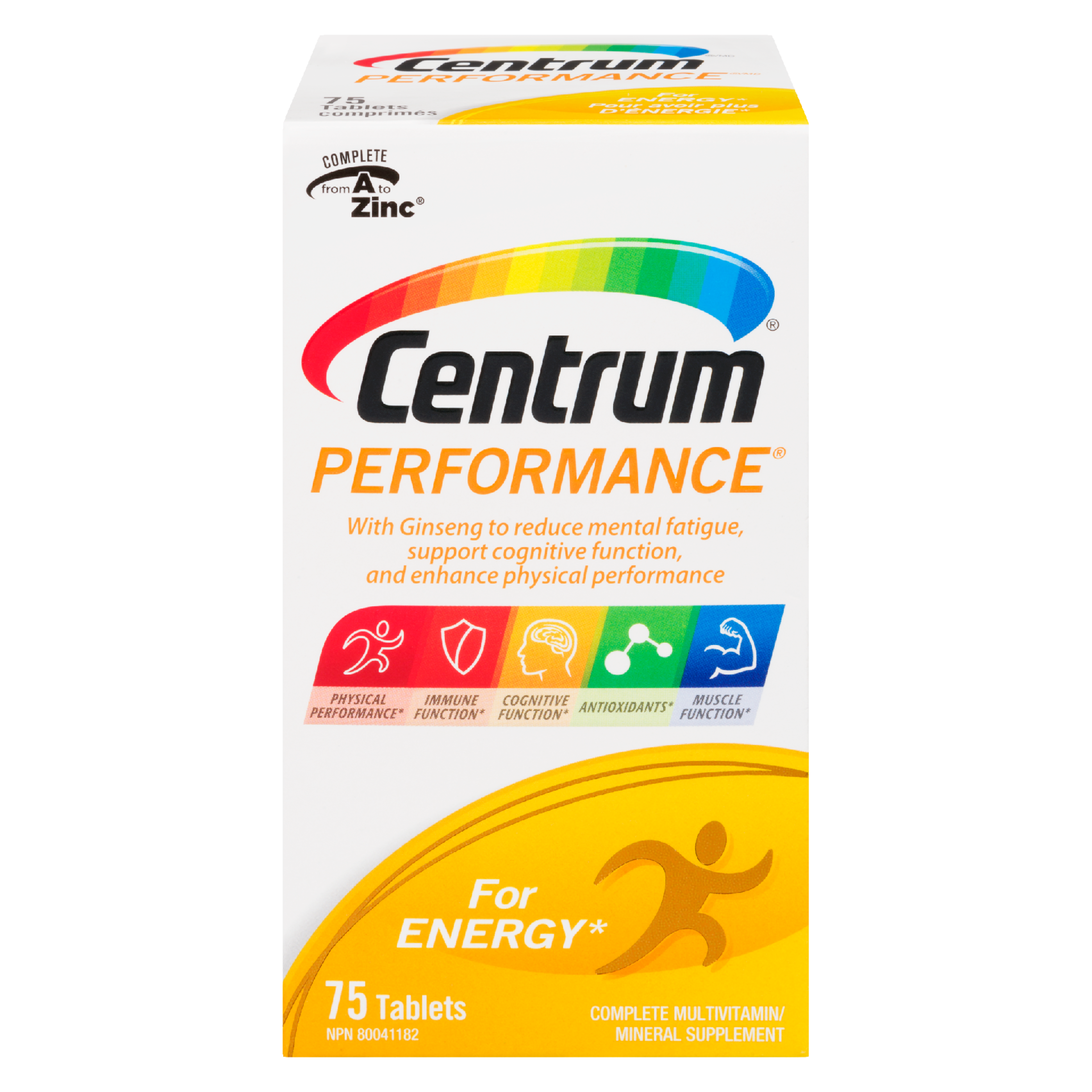 Centrum Performance Complete Multivitamin/Mineral Supplement 75 Tablets