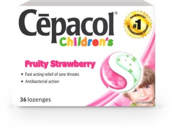 Cepacol Children's Sore Throat Lozenges Fruity Strawberry 36 Count
