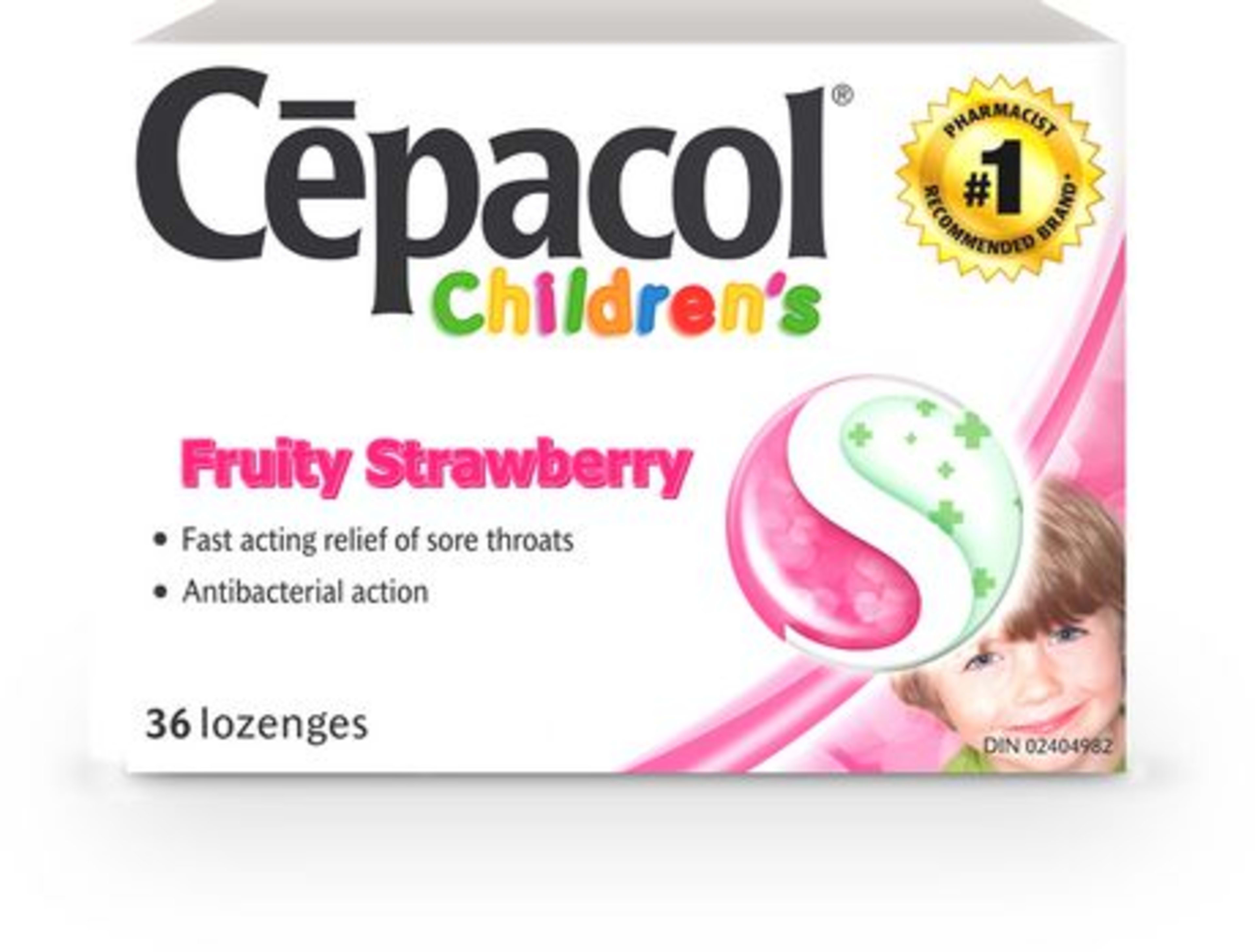Cēpacol Children's Fruity Strawberry 36 Lozenges