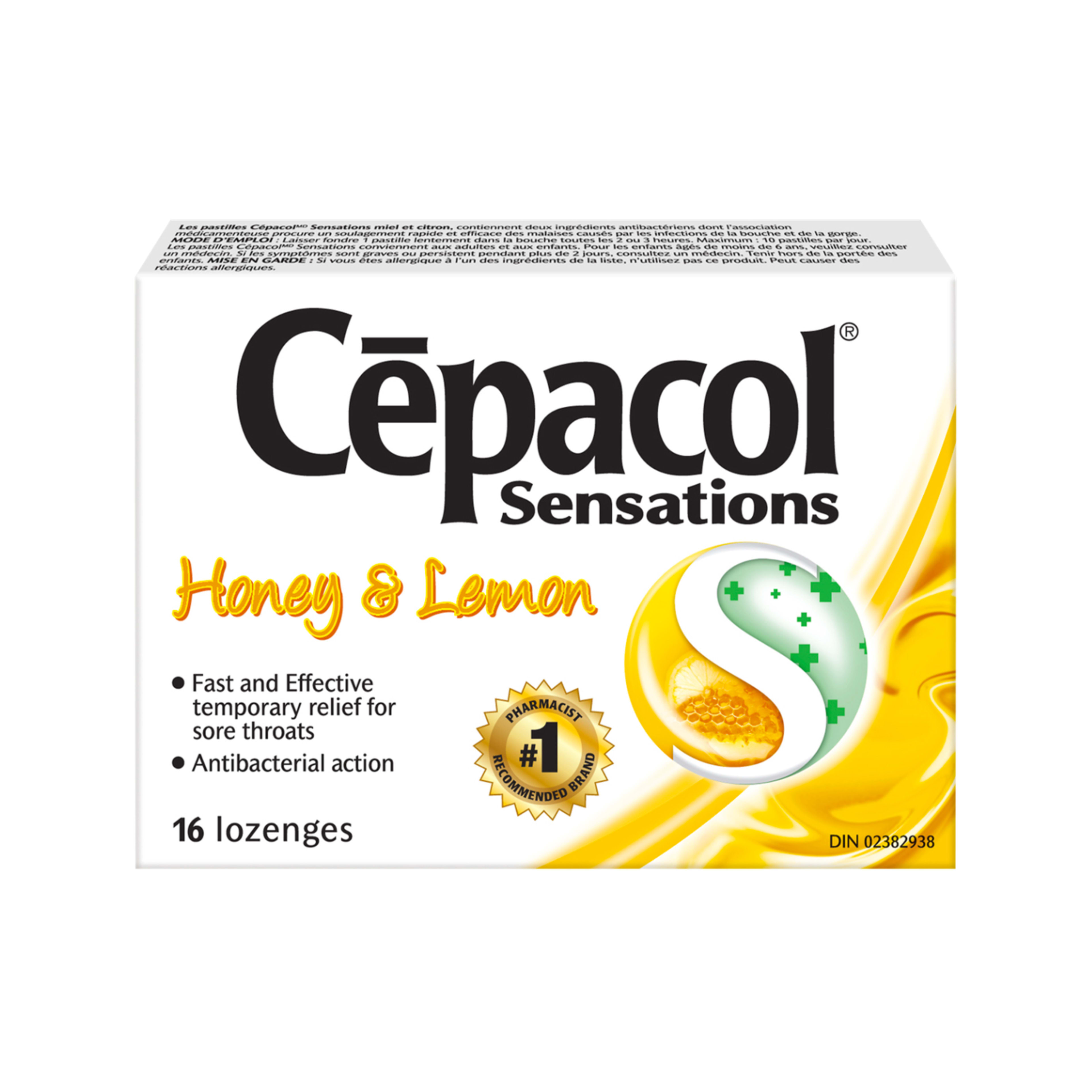 Cepacol Sensations Honey & Lemon 16 Lozenges