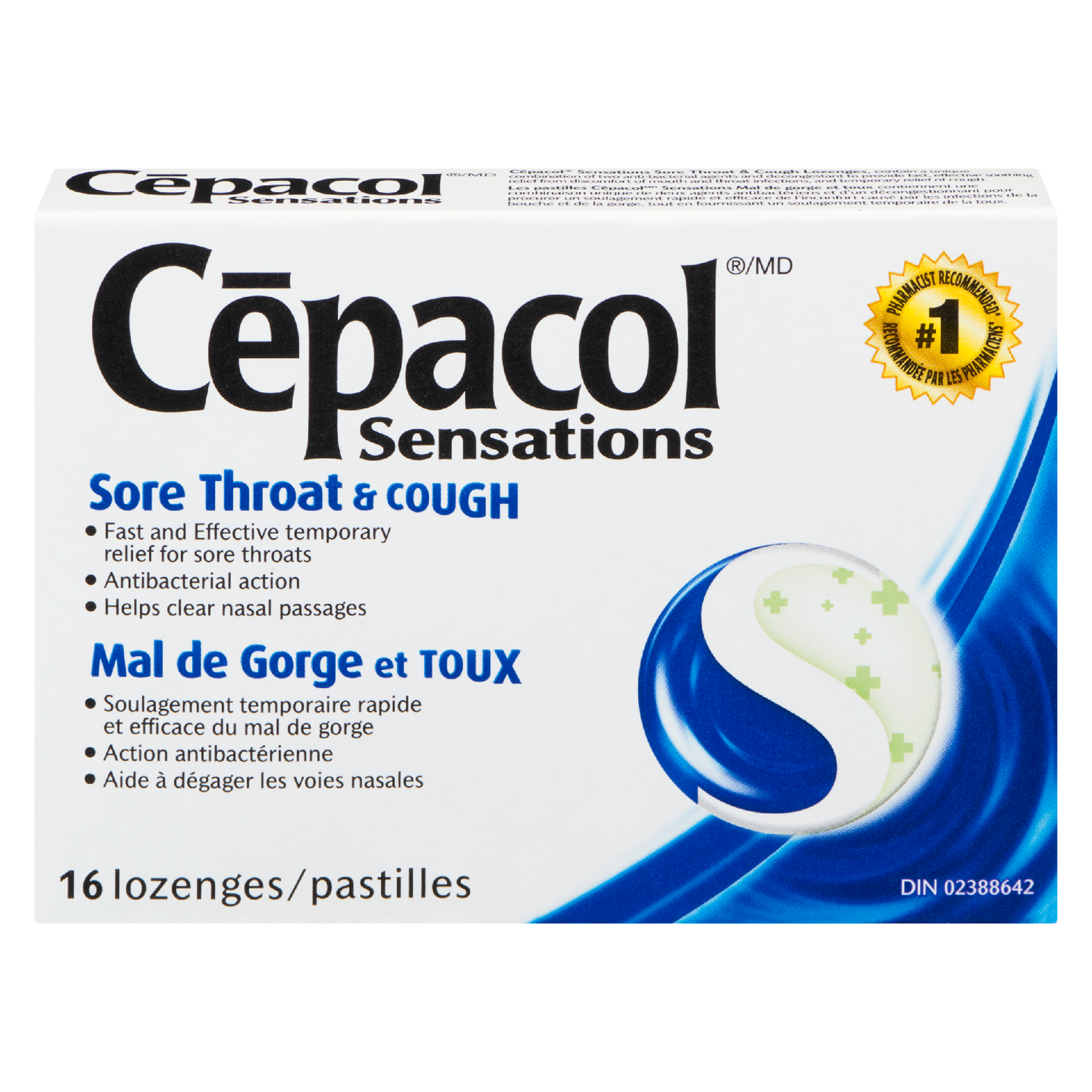 Cepacol Sensations Sore Throat & Cough 16 Lozenges