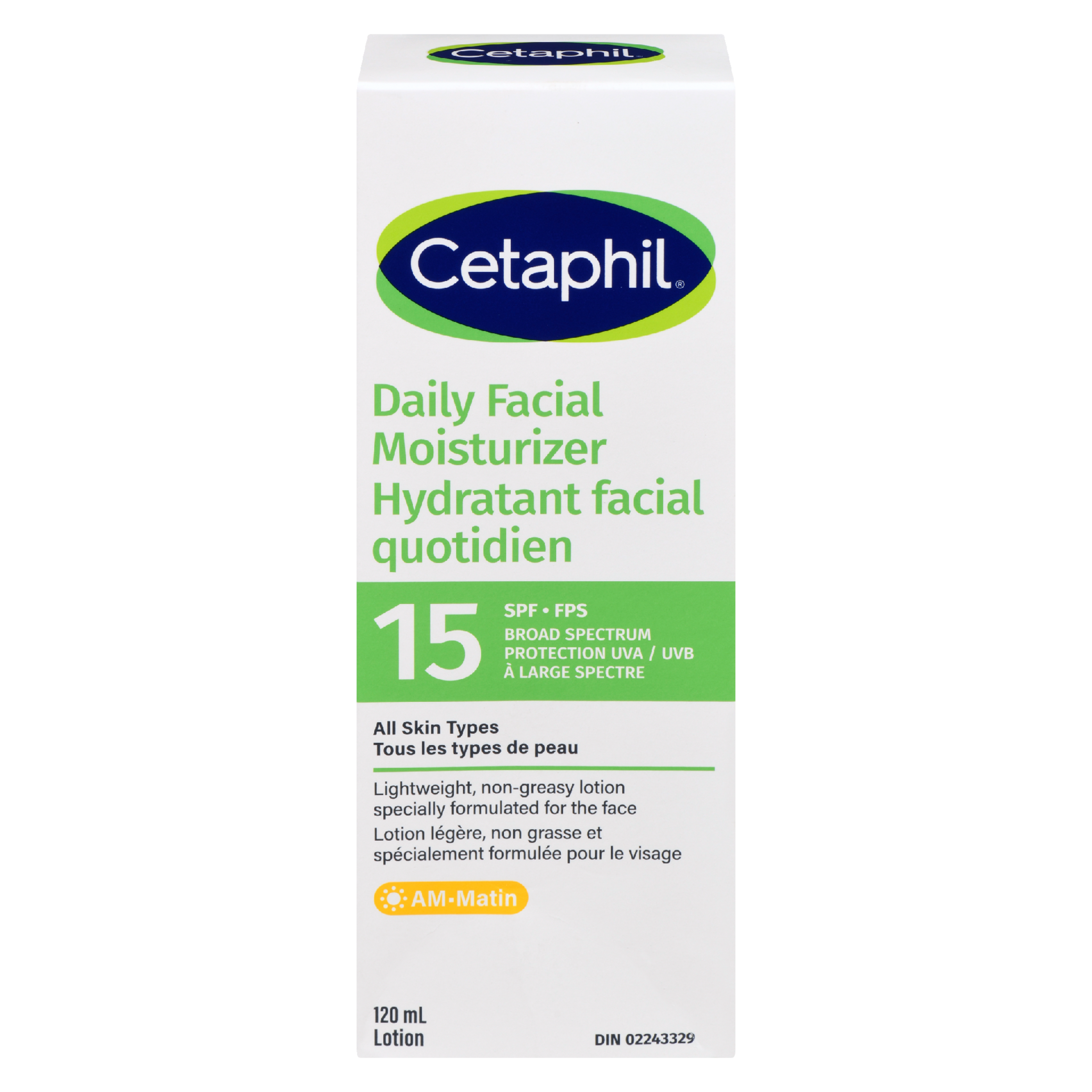 Cetaphil Daily Facial Moisturizer Lotion All Skin Types SPF 15 AM 120 ml