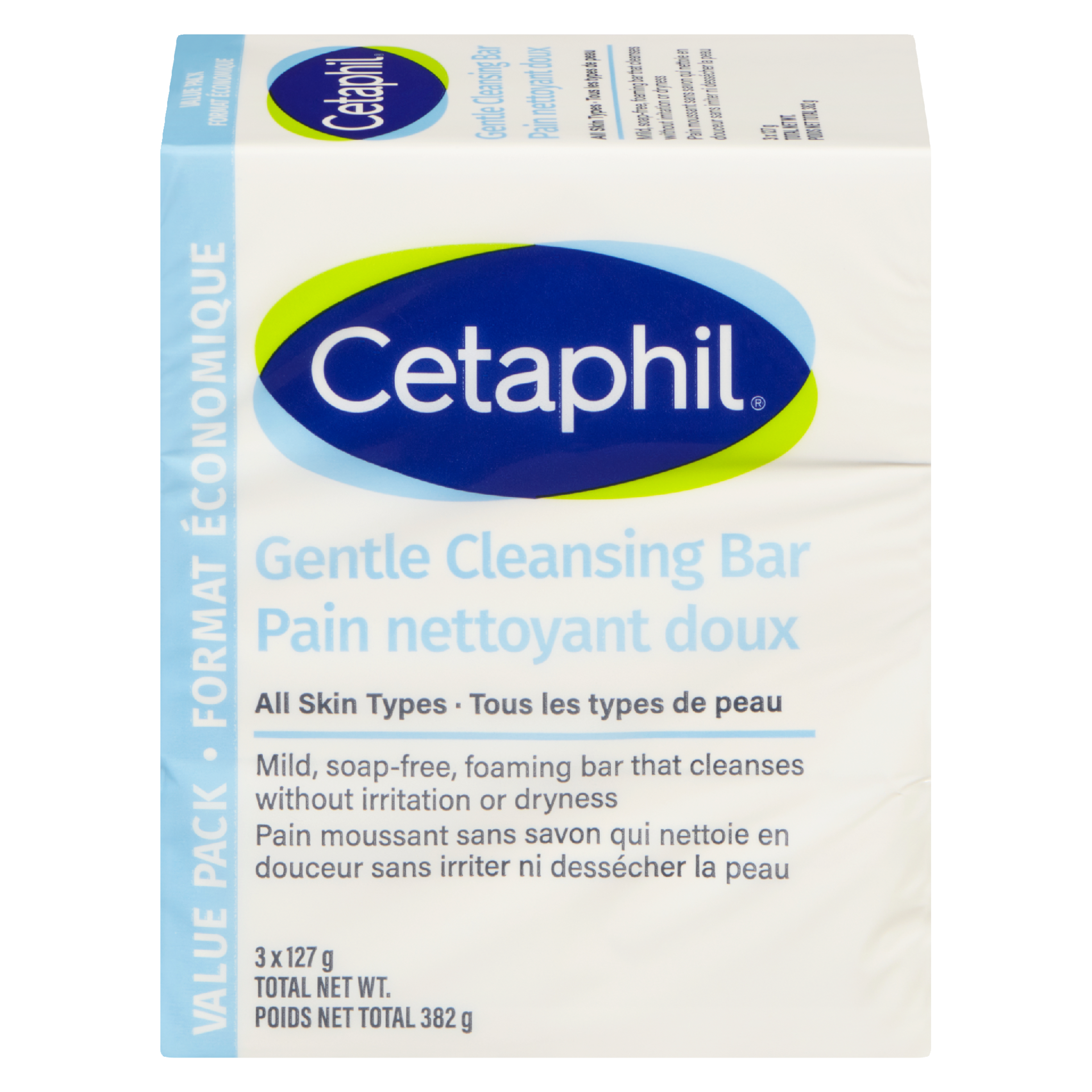 Cetaphil Gentle Cleansing Bar All Skin Types Value Pack 3 x 127 g (382 g)